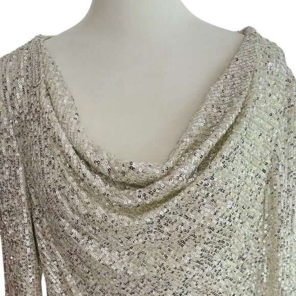 Alex Evenings Womens Sequined
Cowlneck Blouse, size M - Picture 4 of 8